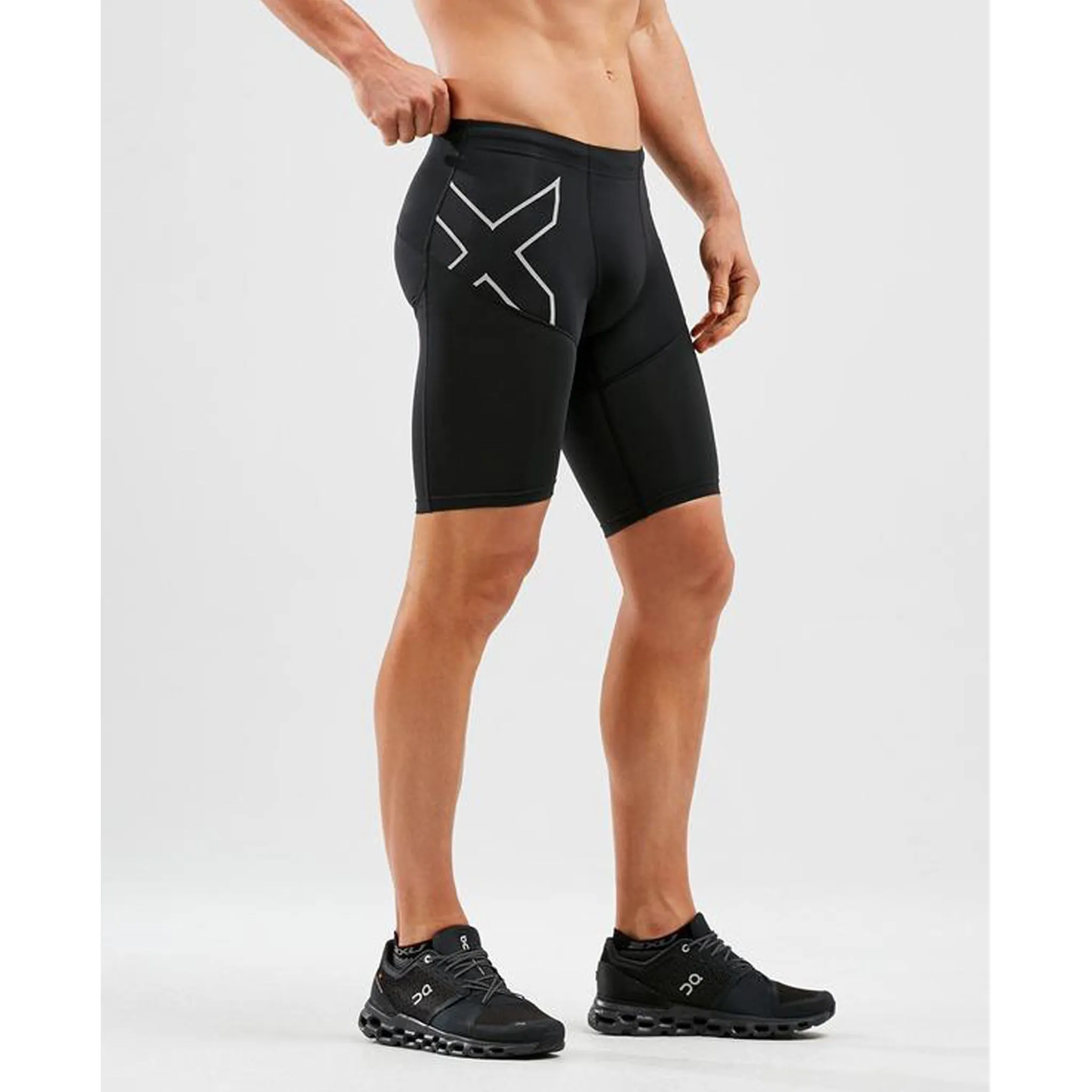 2XU Aero Vent Compression Shorts Men's Black Silver Reflective
