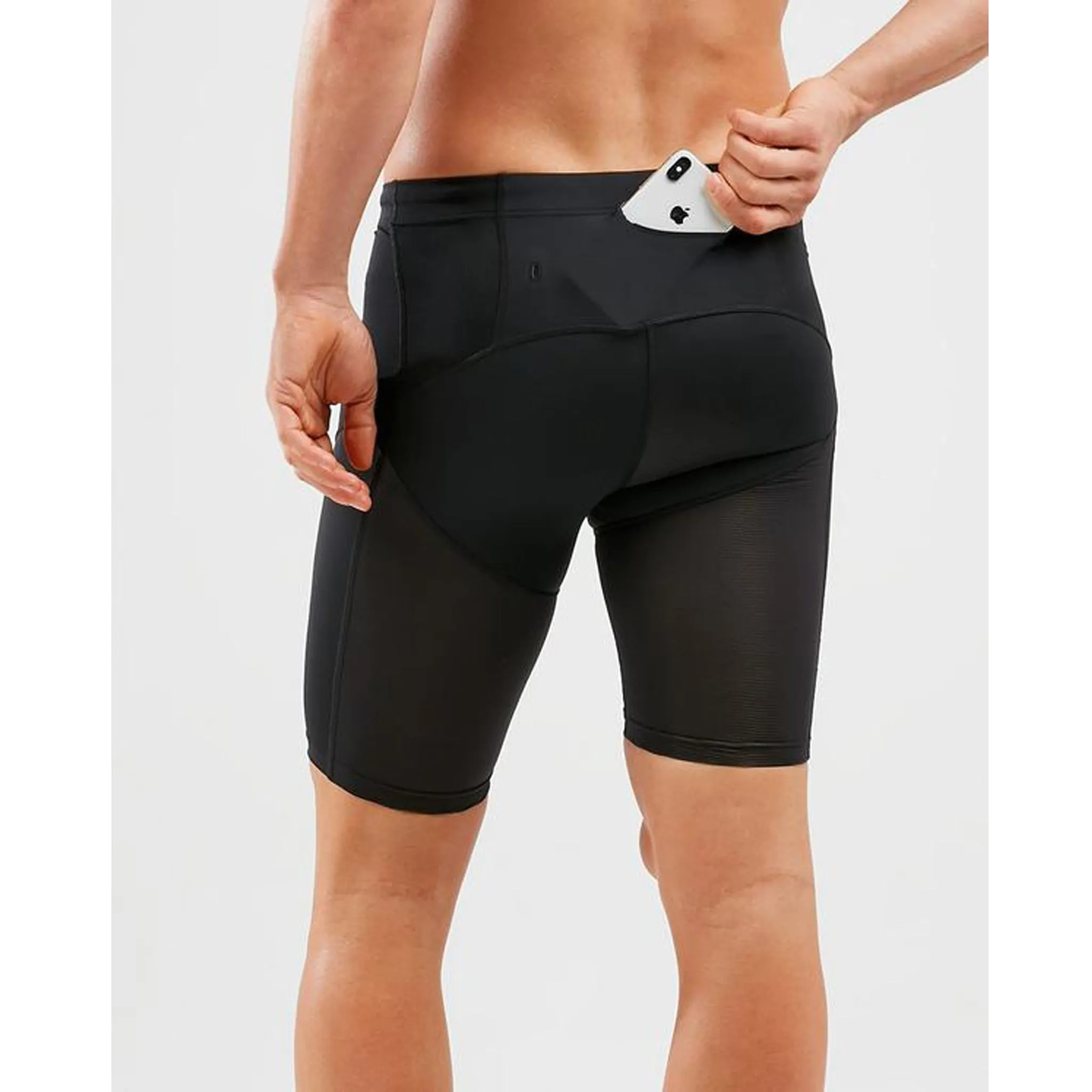 2XU Aero Vent Compression Shorts Men's Black Silver Reflective