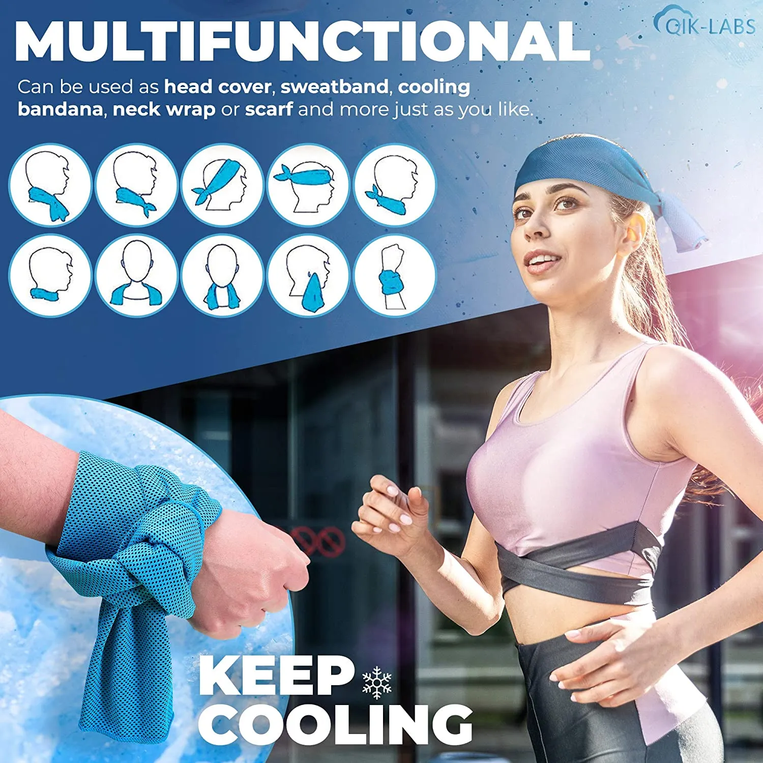 4pc Cooling Towels for Neck and Face - LIMITED QUANTITIES AVAILABLE