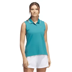 Adidas Ladies Go-To Piqué Sleeveless Golf Polo Shirt - Turquoise