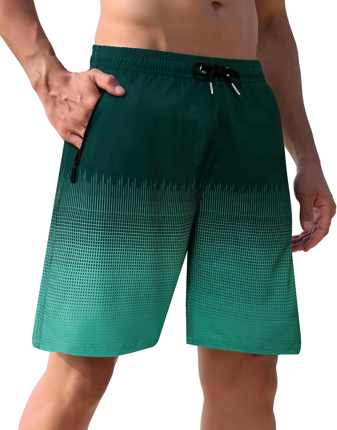 APTRO Men's Swim Trunks 9 inch Bathing Suit Swim Board Shorts Quick Drying Beach Shorts with Zipper Pockets