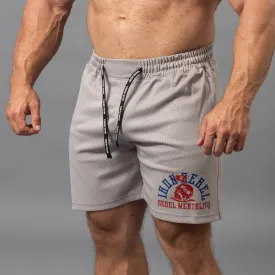 Badge Mesh Shorts (Grey)