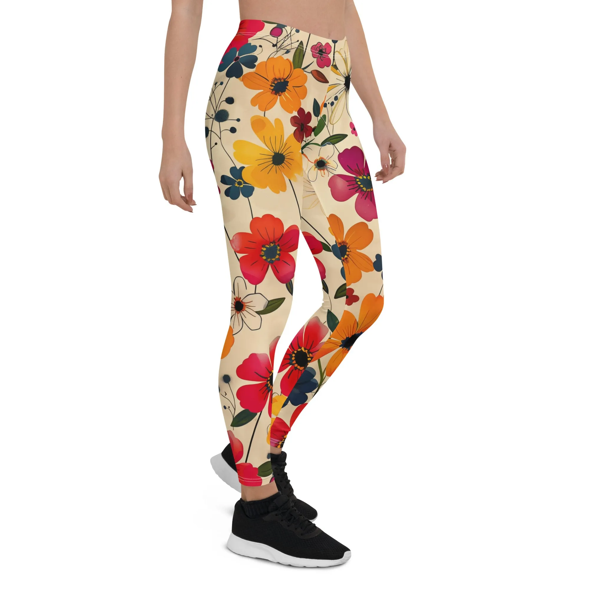 Beautiful Vibrant Cool Floral Leggings