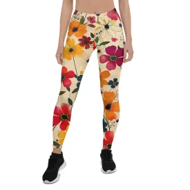 Beautiful Vibrant Cool Floral Leggings