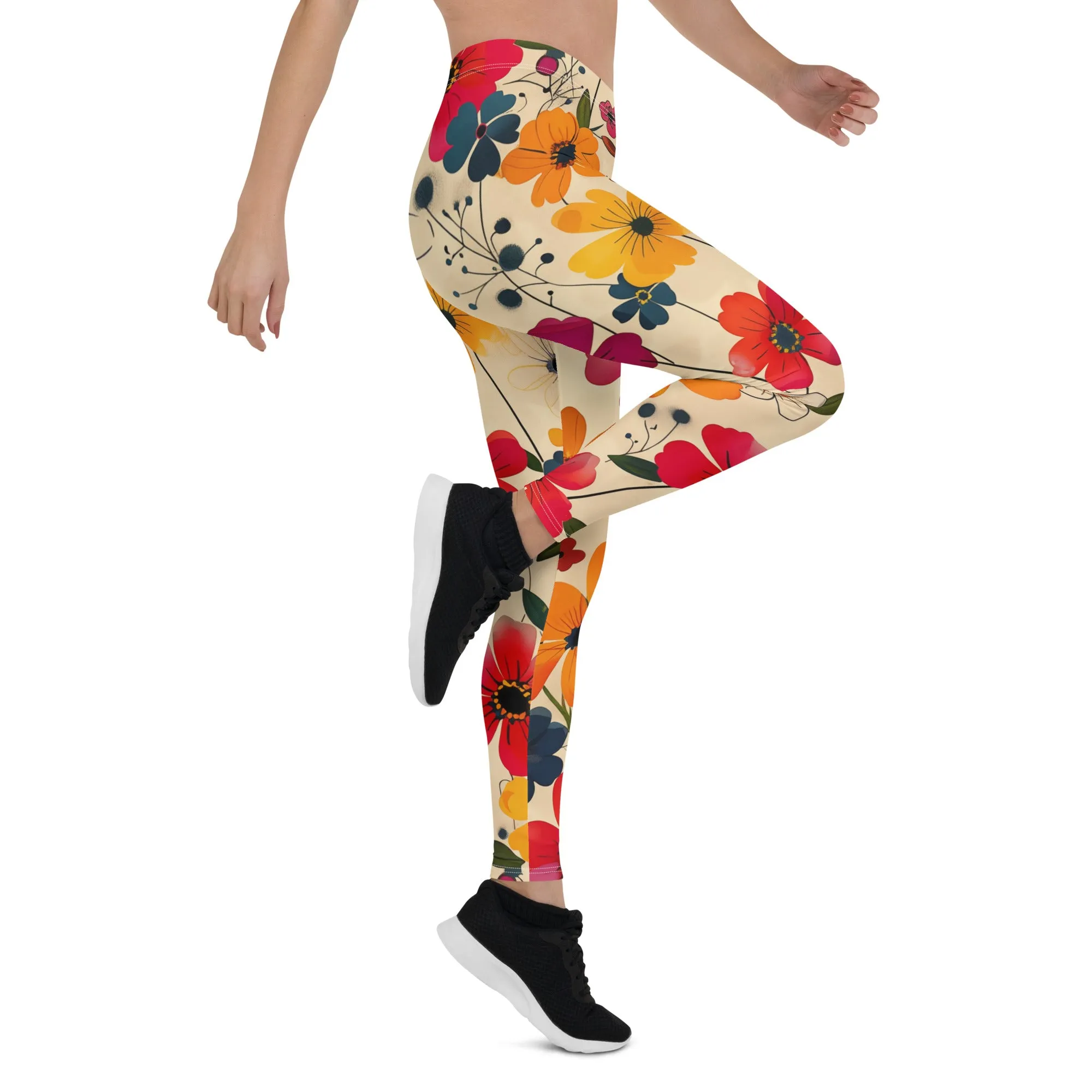 Beautiful Vibrant Cool Floral Leggings