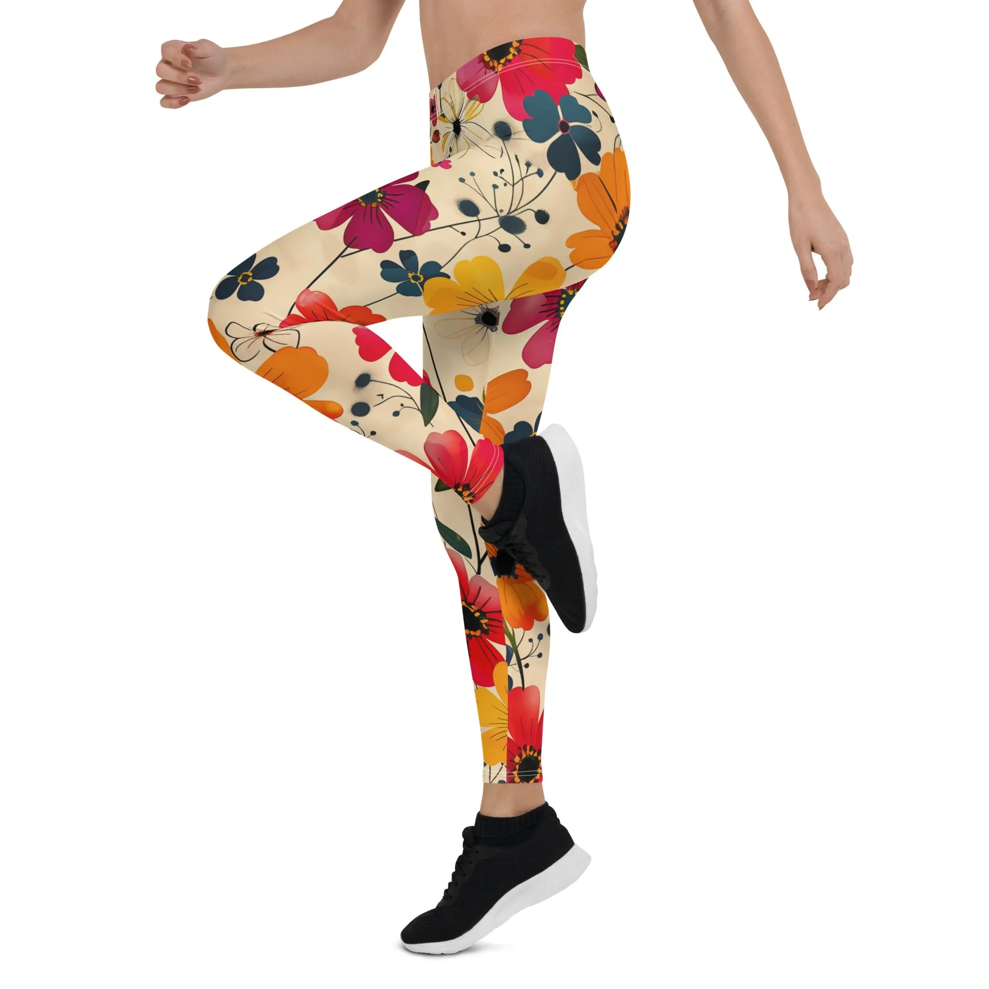 Beautiful Vibrant Cool Floral Leggings