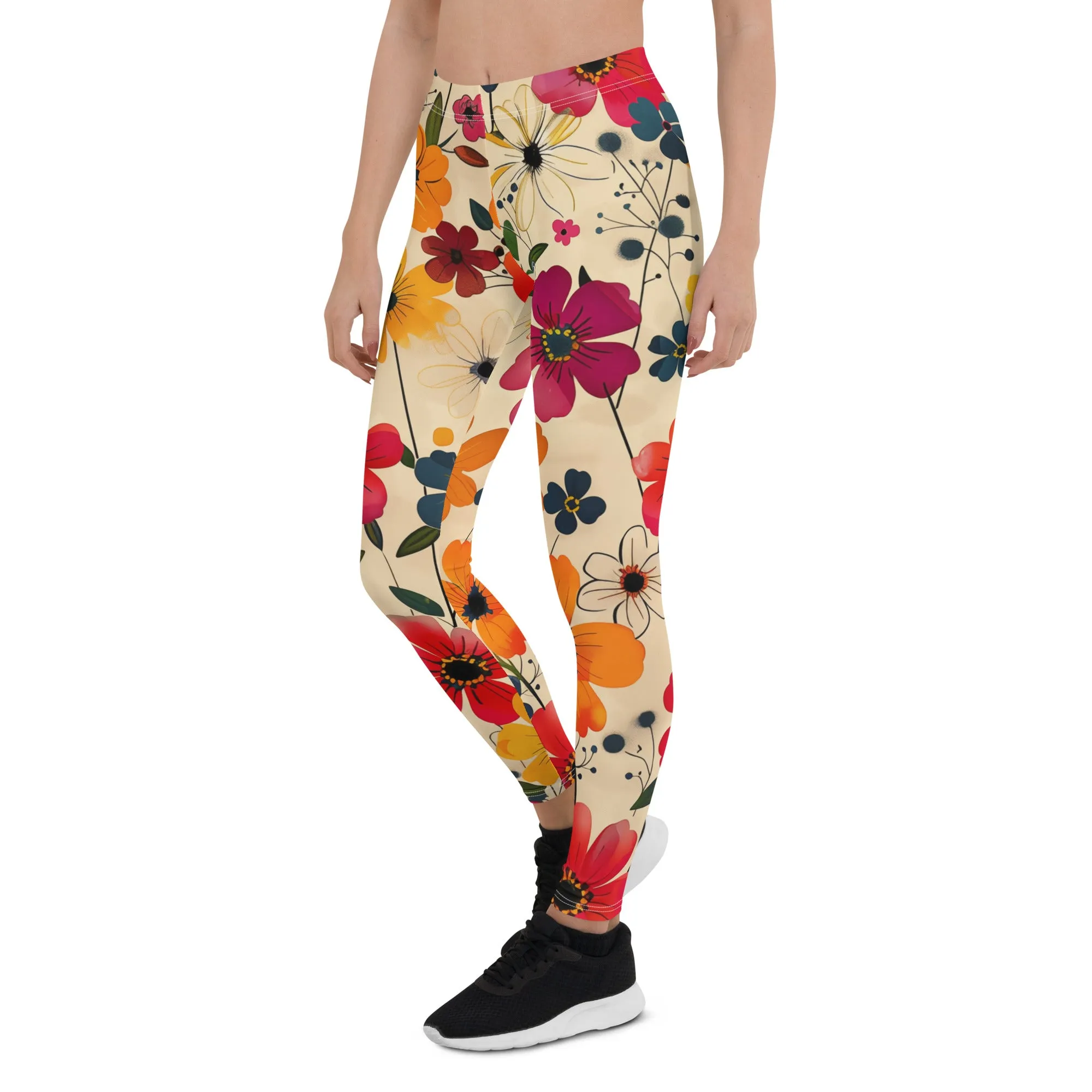 Beautiful Vibrant Cool Floral Leggings
