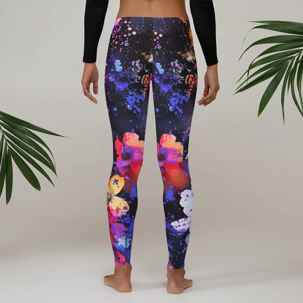 Big Flower Floral Leggings