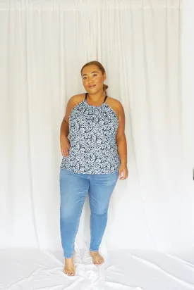 Blue Bamboo Strap Blouse