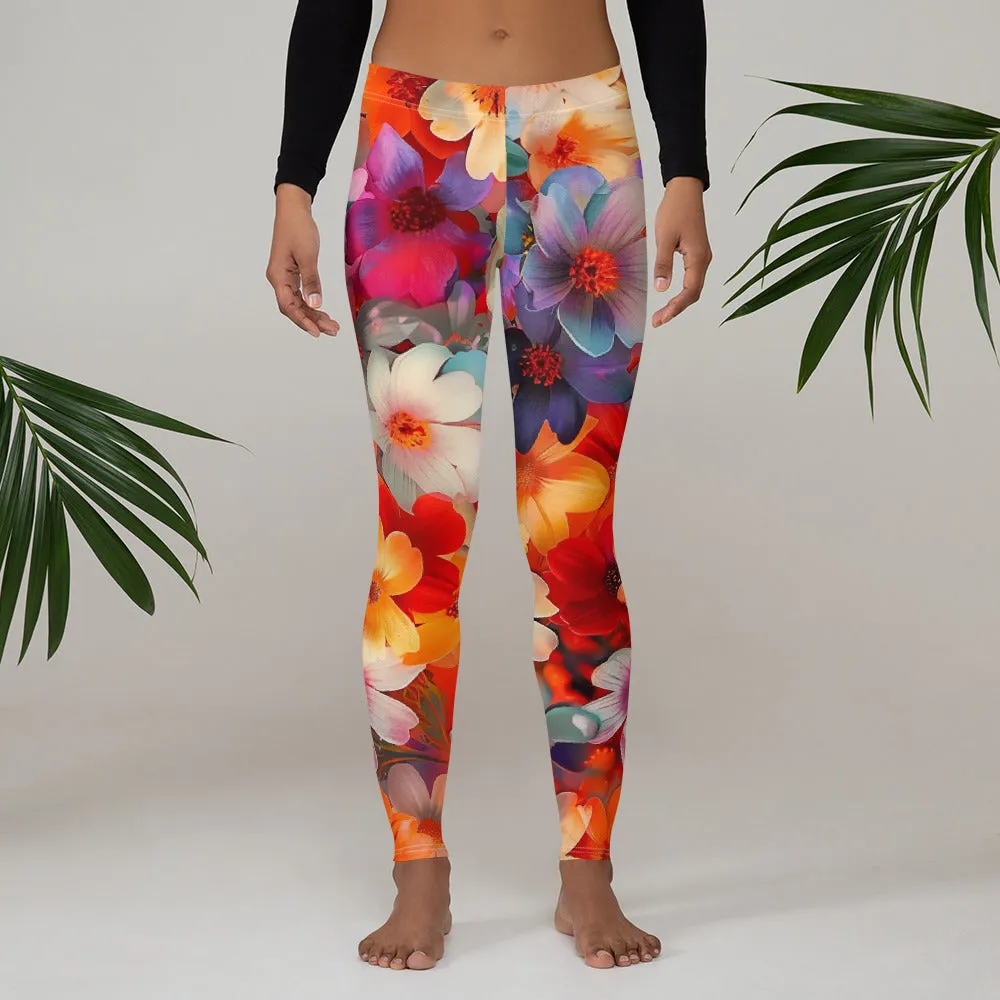 Bright Colorful Floral Leggings