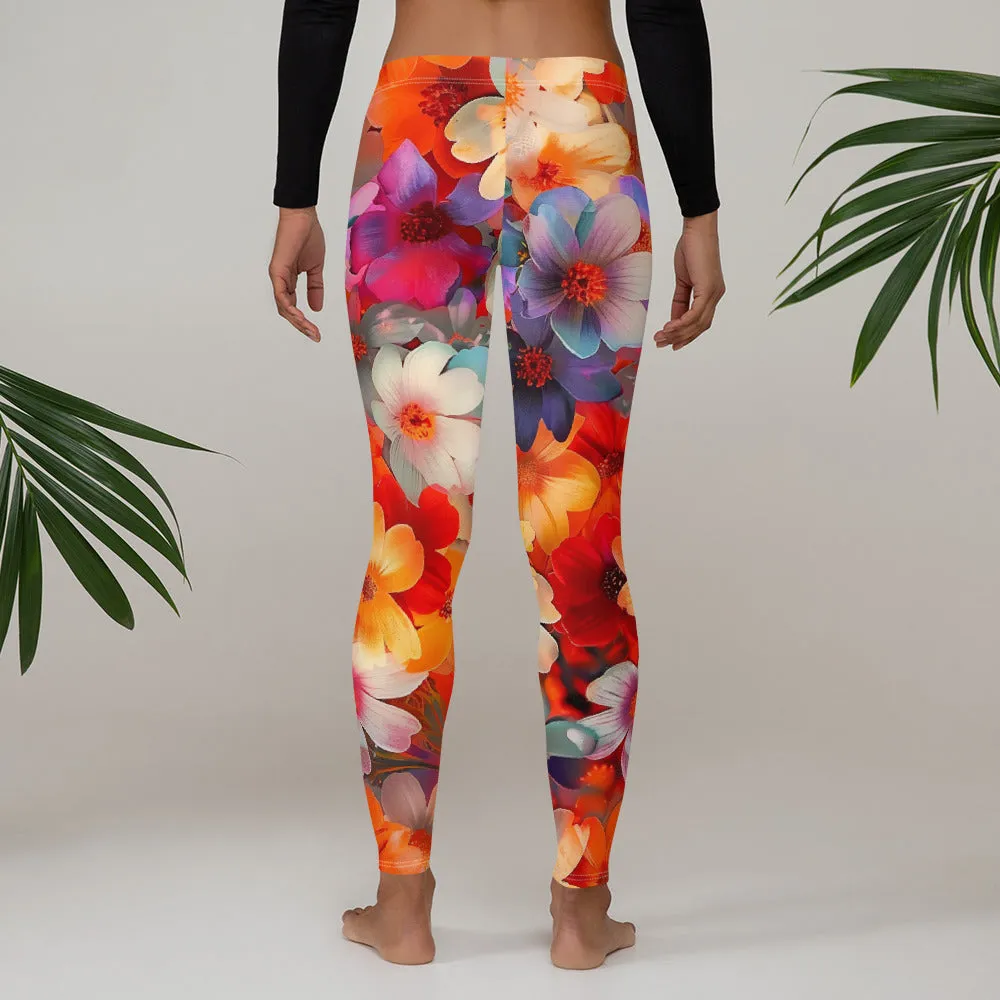 Bright Colorful Floral Leggings