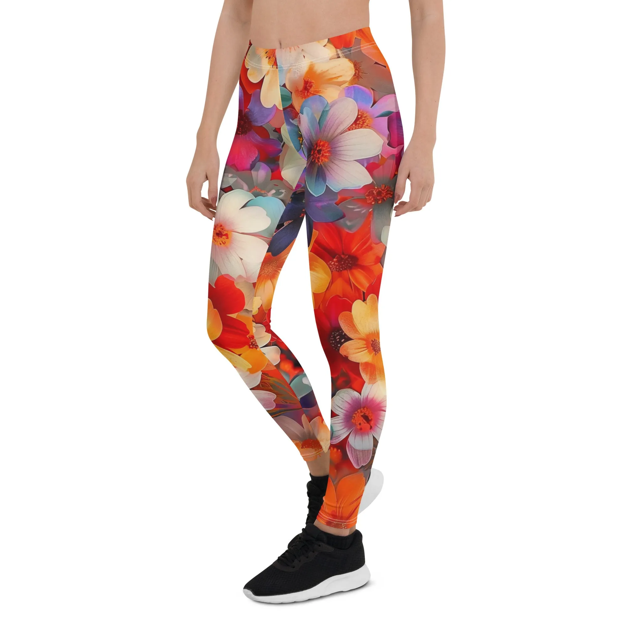 Bright Colorful Floral Leggings