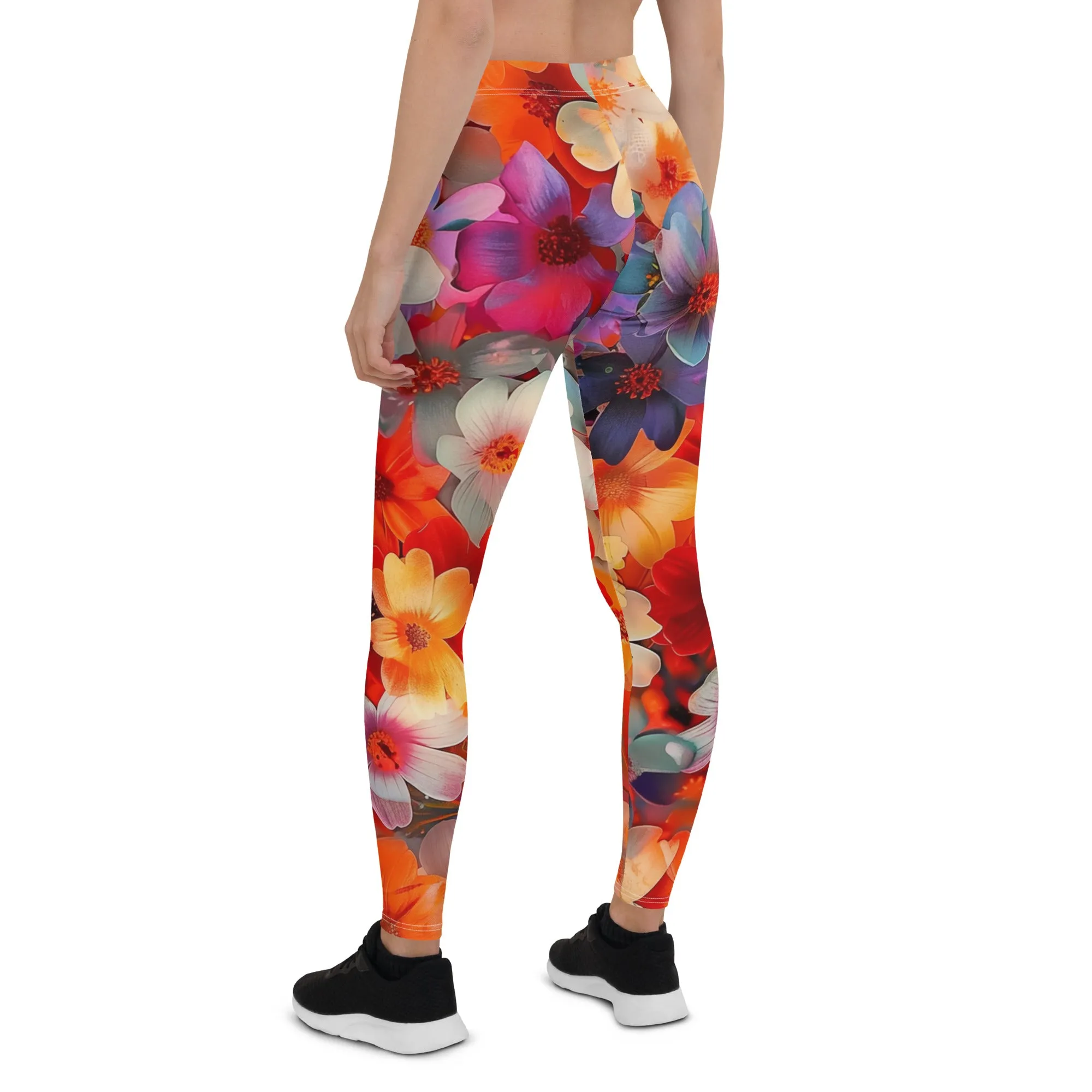 Bright Colorful Floral Leggings