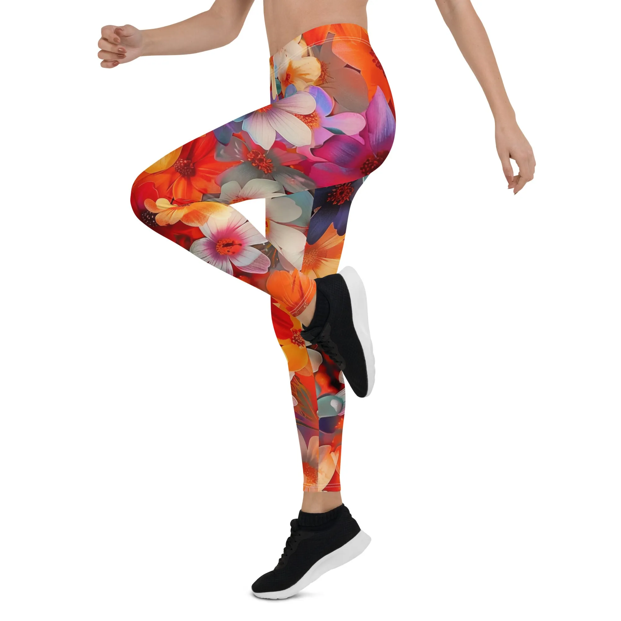 Bright Colorful Floral Leggings