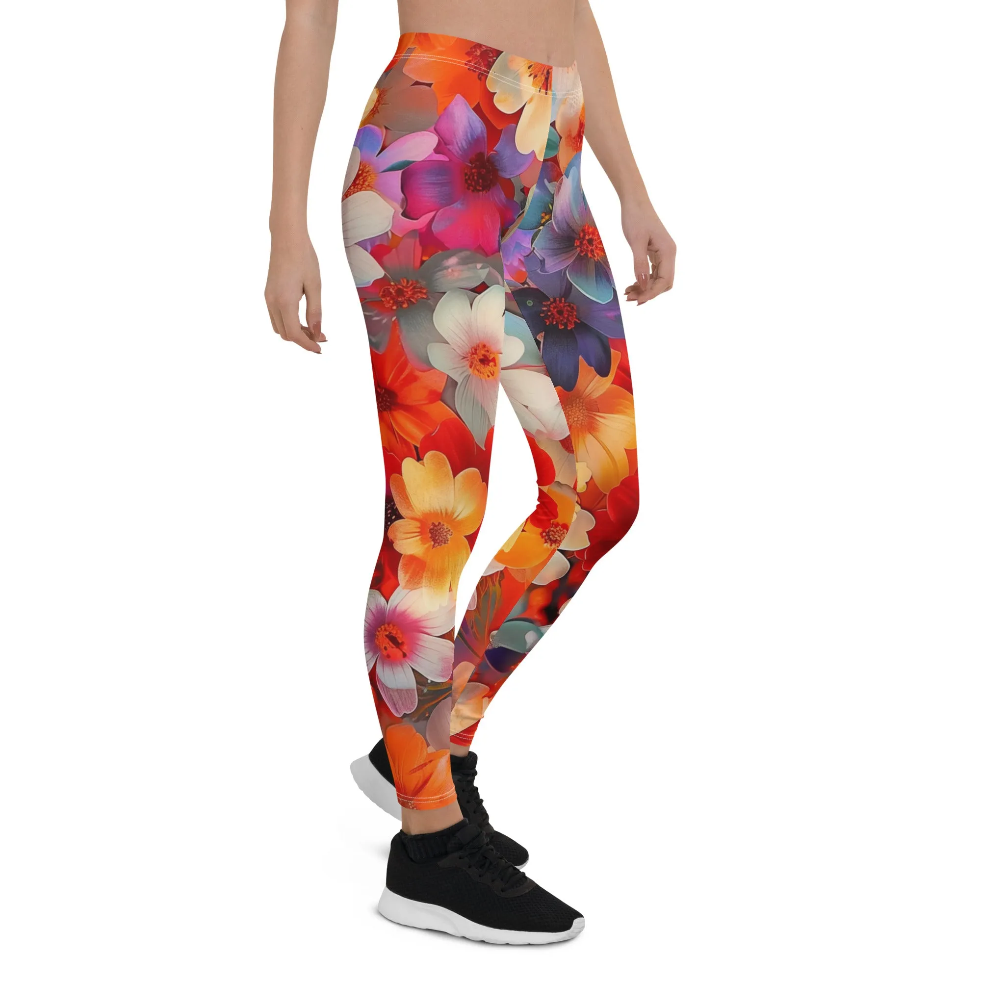 Bright Colorful Floral Leggings