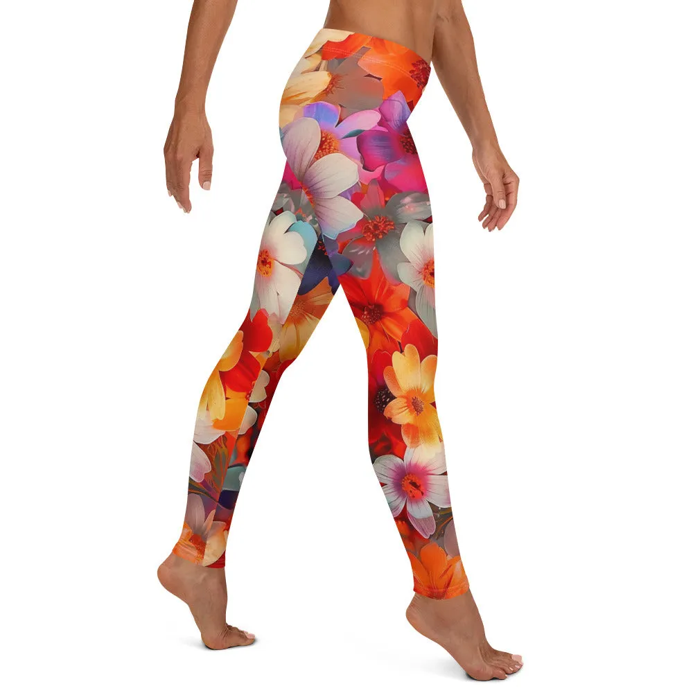 Bright Colorful Floral Leggings