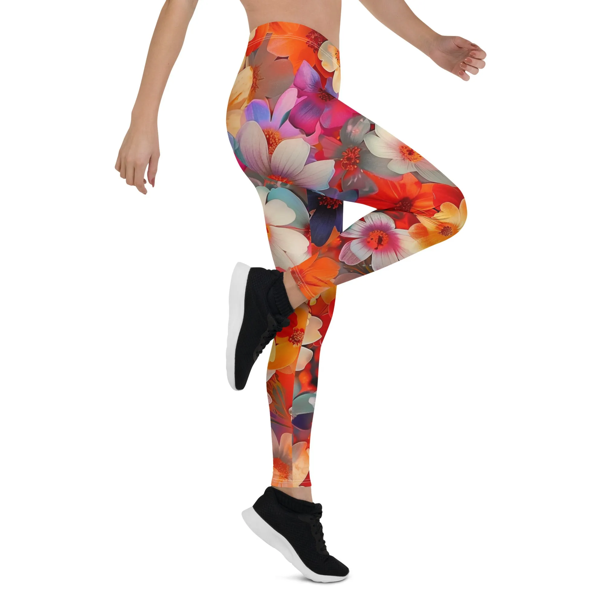 Bright Colorful Floral Leggings