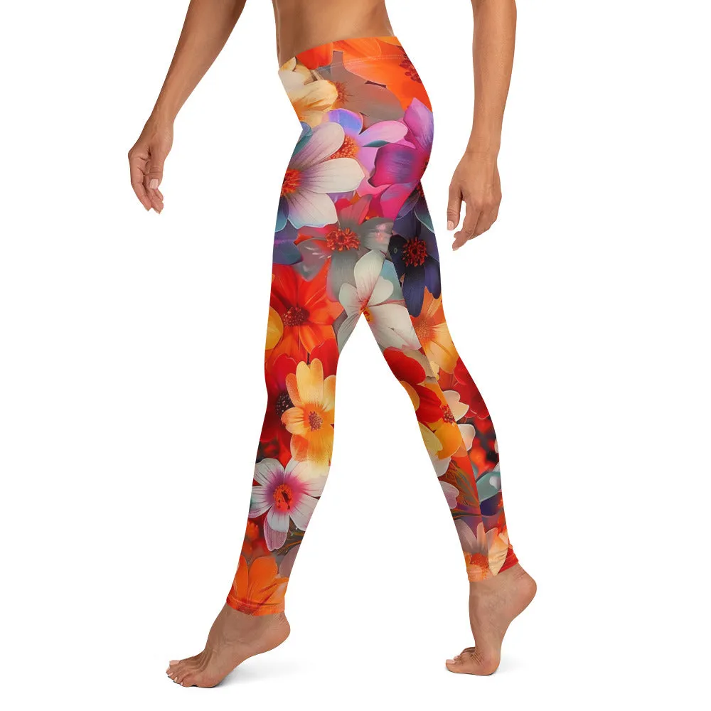 Bright Colorful Floral Leggings
