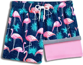BRISIRA Boys Swim Trunks Swim Shorts with Compression Liner Stretch Bathing Suit Swimsuit Toddler Kids Youth Teen Quick Dry