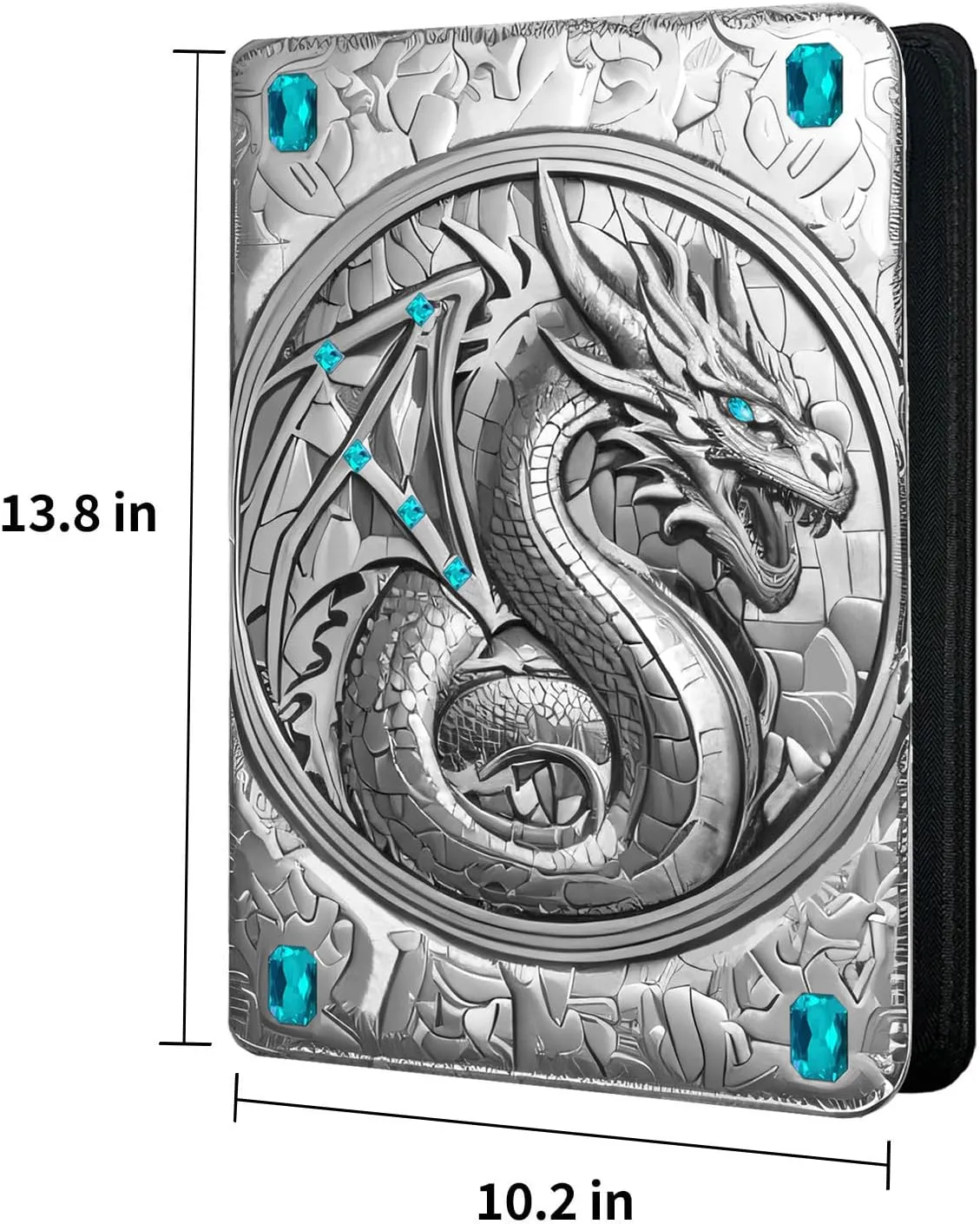 Card Binder 9 Pocket, 20 Double Sided Pages for 360 Side Loading Slots for Lorcana, Magic The Gathering, Board, Collectible or MTG, TCG Trading Card Game Protective Folder Album, Silvery Blue