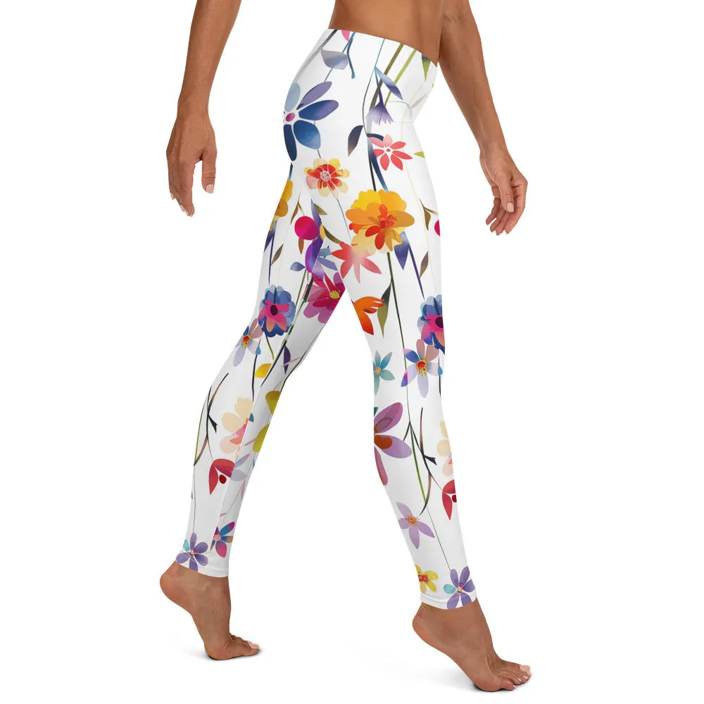 Colorful Pretty Big Flowery Leggings