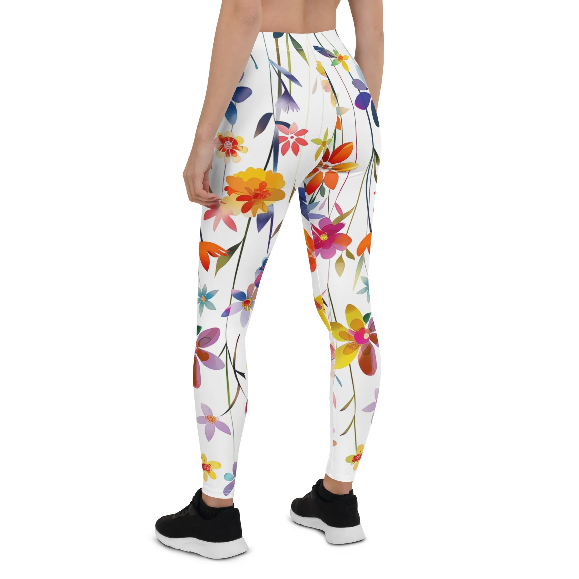 Colorful Pretty Big Flowery Leggings