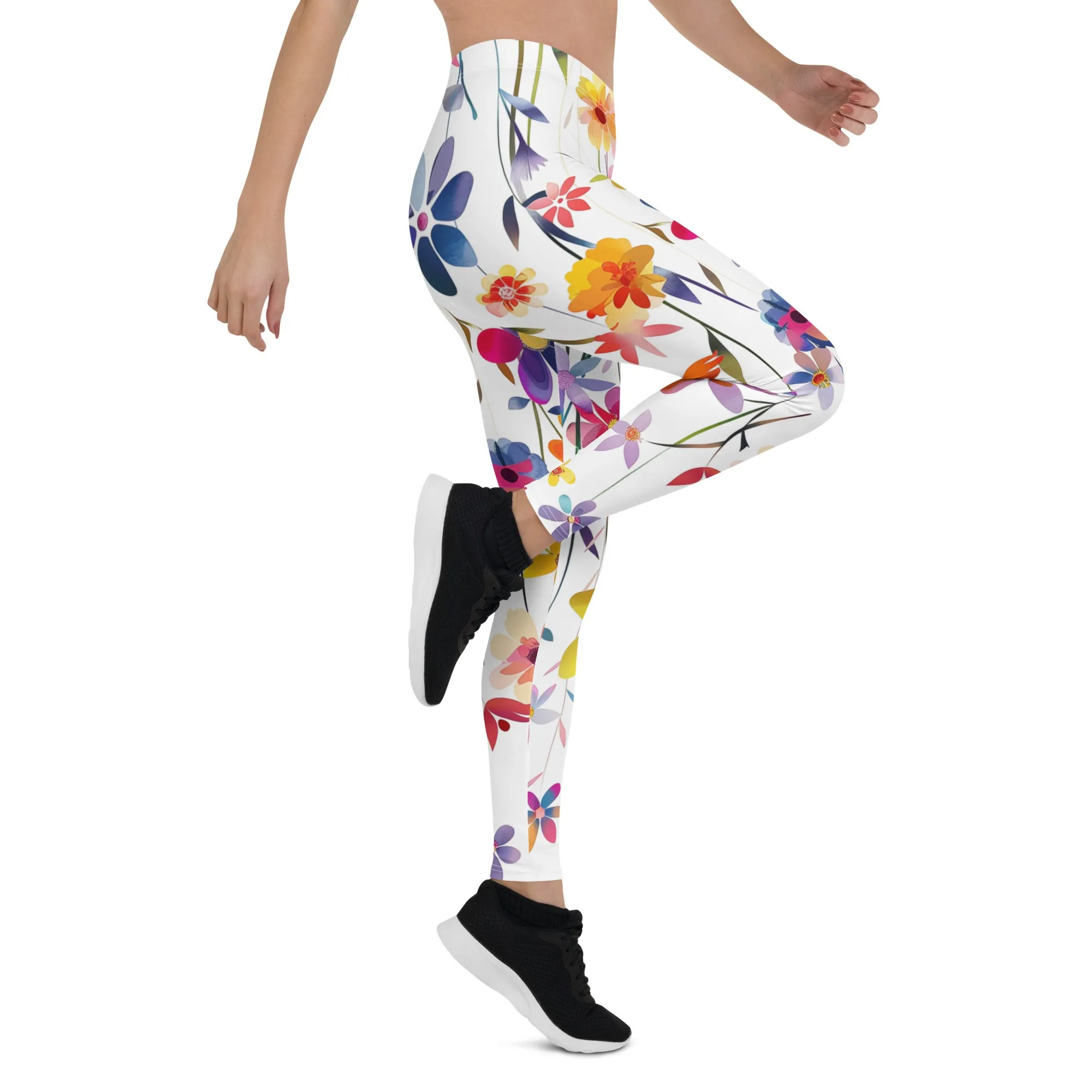 Colorful Pretty Big Flowery Leggings