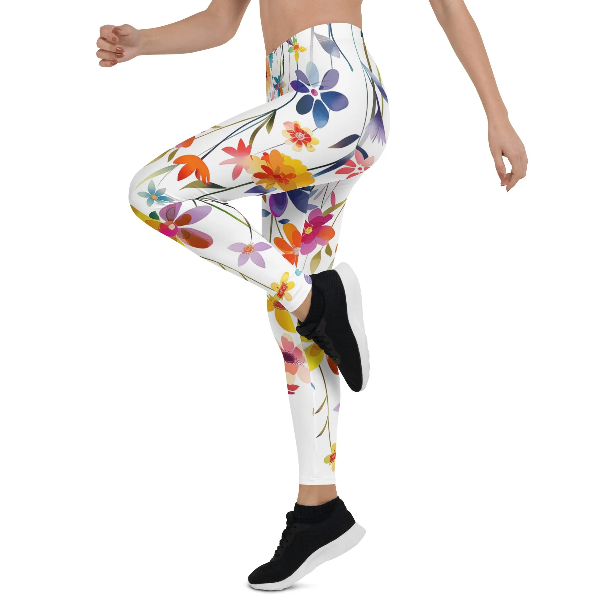 Colorful Pretty Big Flowery Leggings