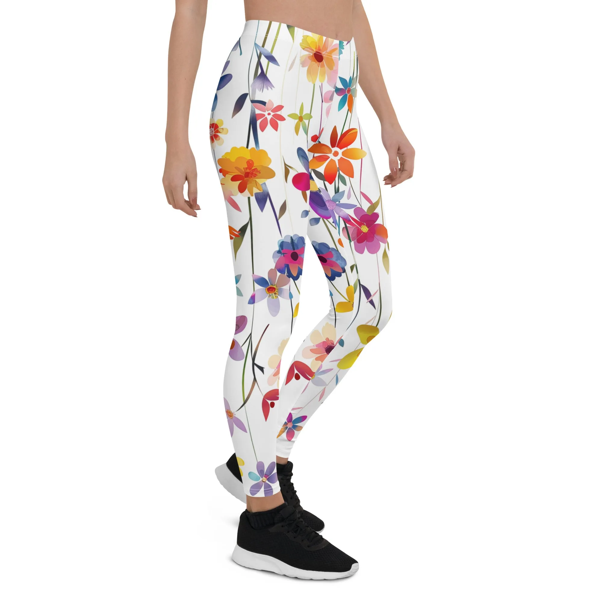 Colorful Pretty Big Flowery Leggings