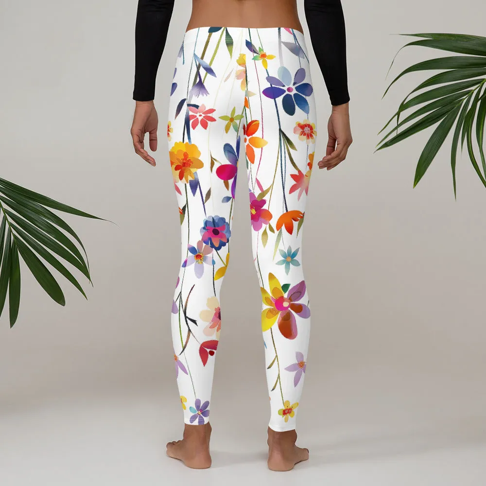 Colorful Pretty Big Flowery Leggings