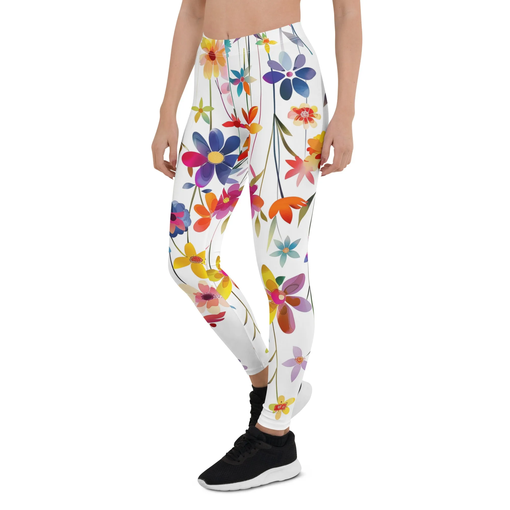 Colorful Pretty Big Flowery Leggings