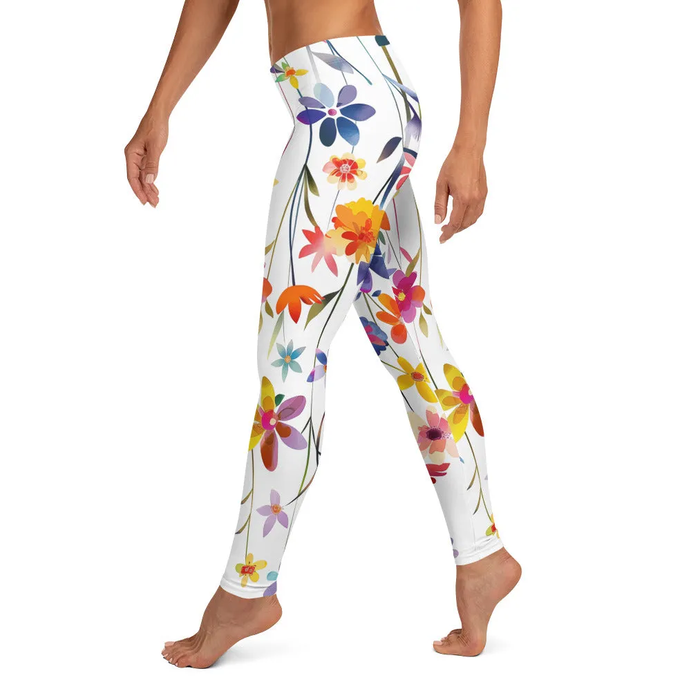 Colorful Pretty Big Flowery Leggings