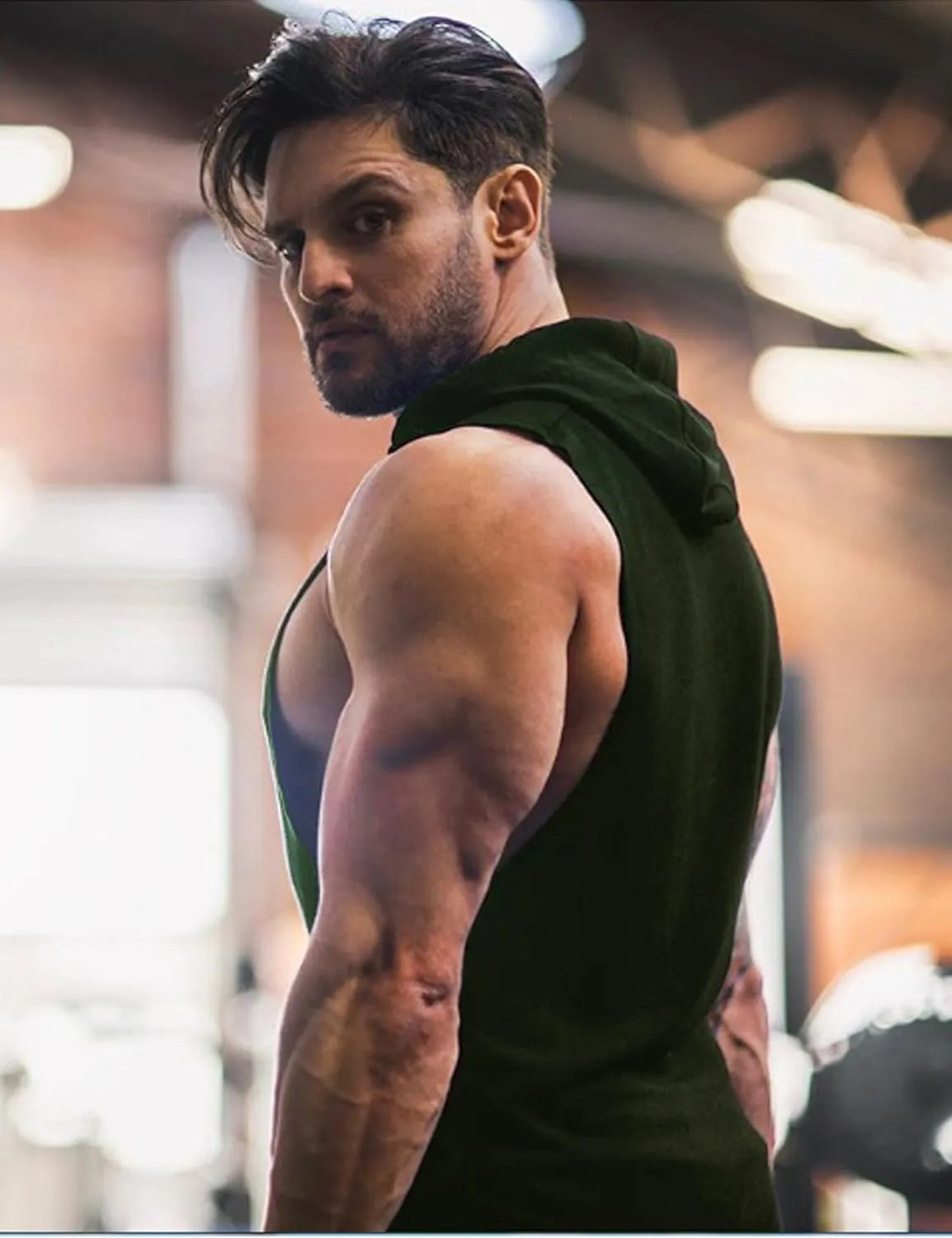 COOFANDY Men's 2 Pack Workout Hooded Tank Tops Bodybuilding Muscle Cut Off T Shirt Sleeveless Gym Hoodies