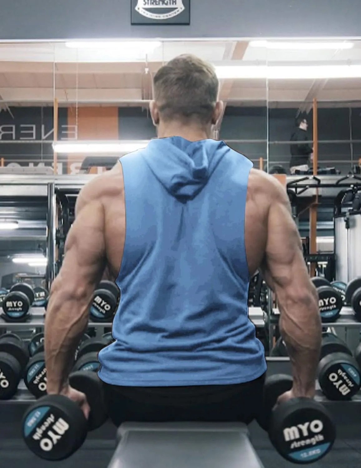 COOFANDY Men's 2 Pack Workout Hooded Tank Tops Bodybuilding Muscle Cut Off T Shirt Sleeveless Gym Hoodies