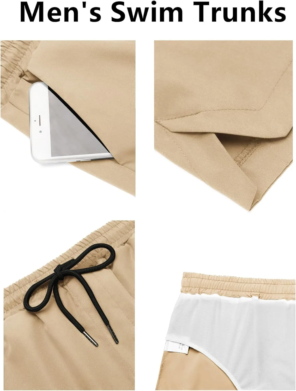 COOFANDY Men's Swim Trunks Quick Dry Board Shorts Swimsuit Swimwear Bathing Suit