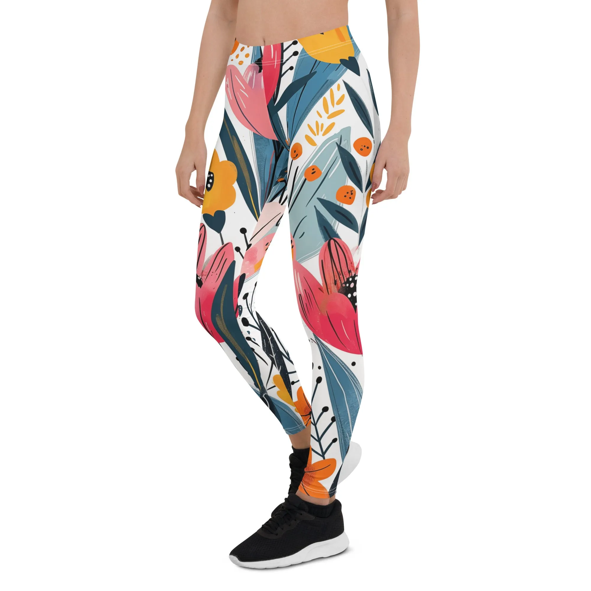 Cool Tropical Big Flowery Leggings