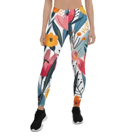 Cool Tropical Big Flowery Leggings