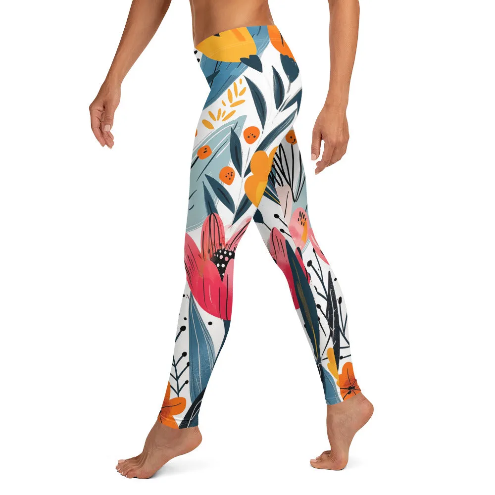 Cool Tropical Big Flowery Leggings