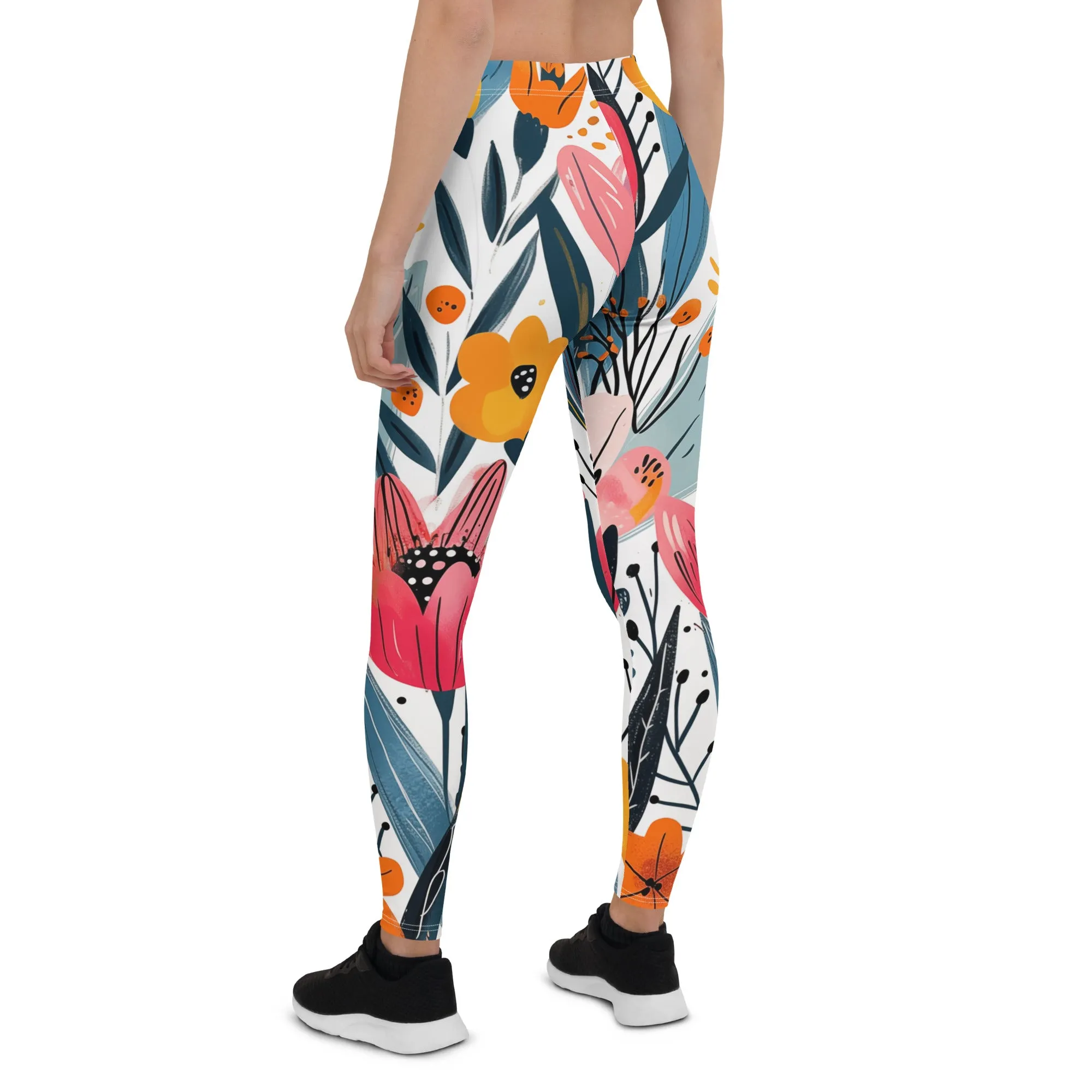 Cool Tropical Big Flowery Leggings