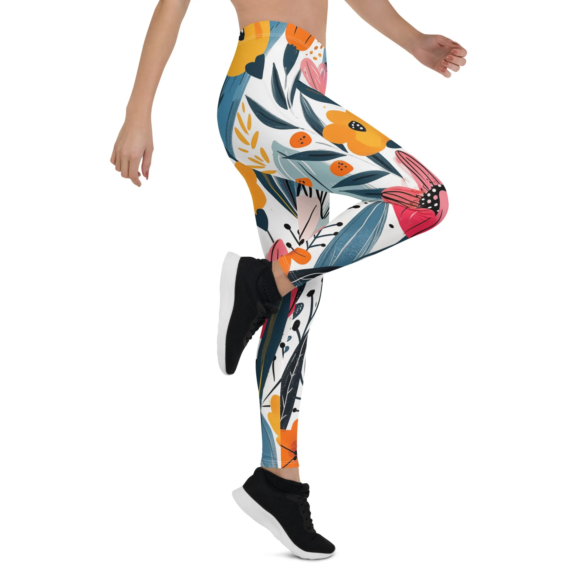 Cool Tropical Big Flowery Leggings