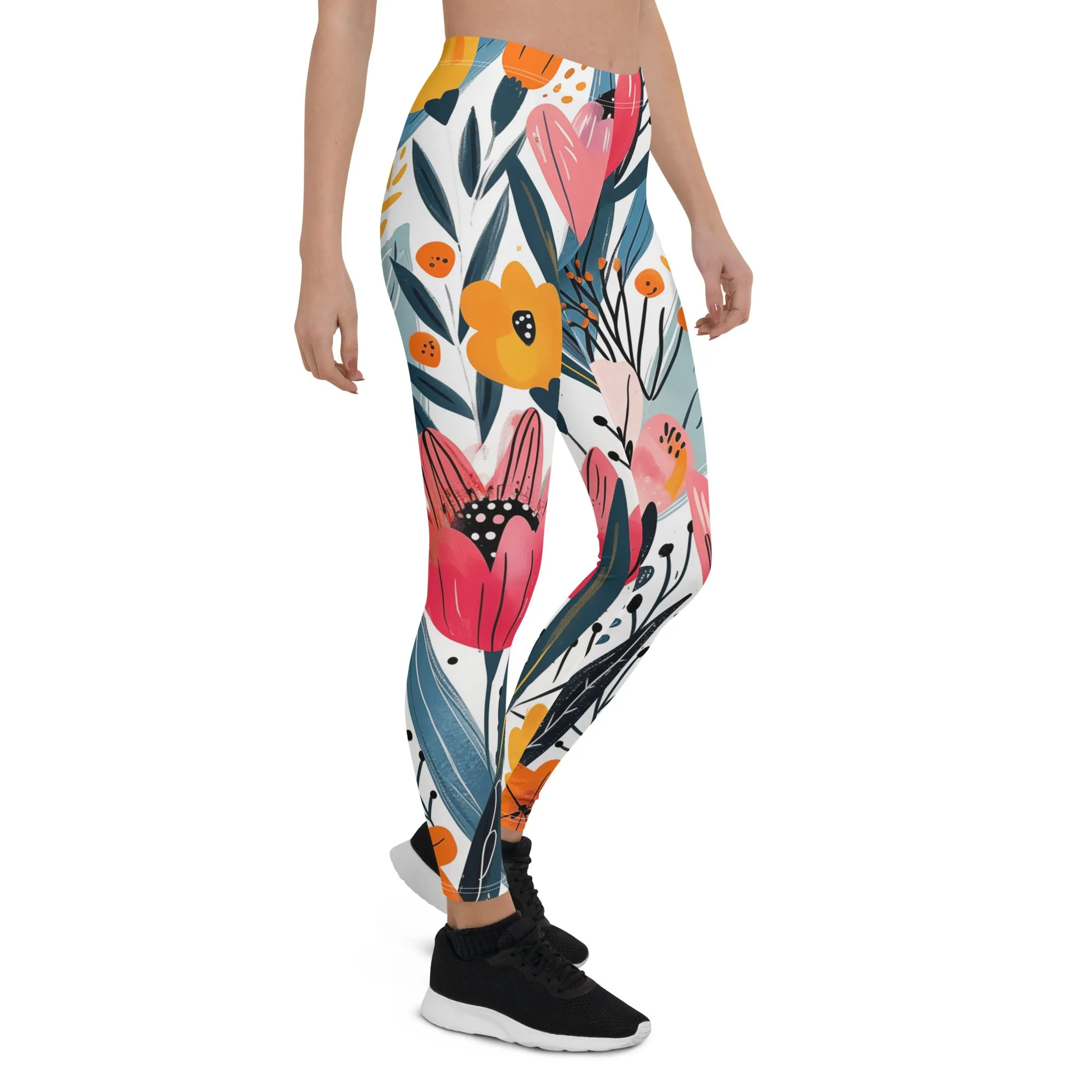 Cool Tropical Big Flowery Leggings