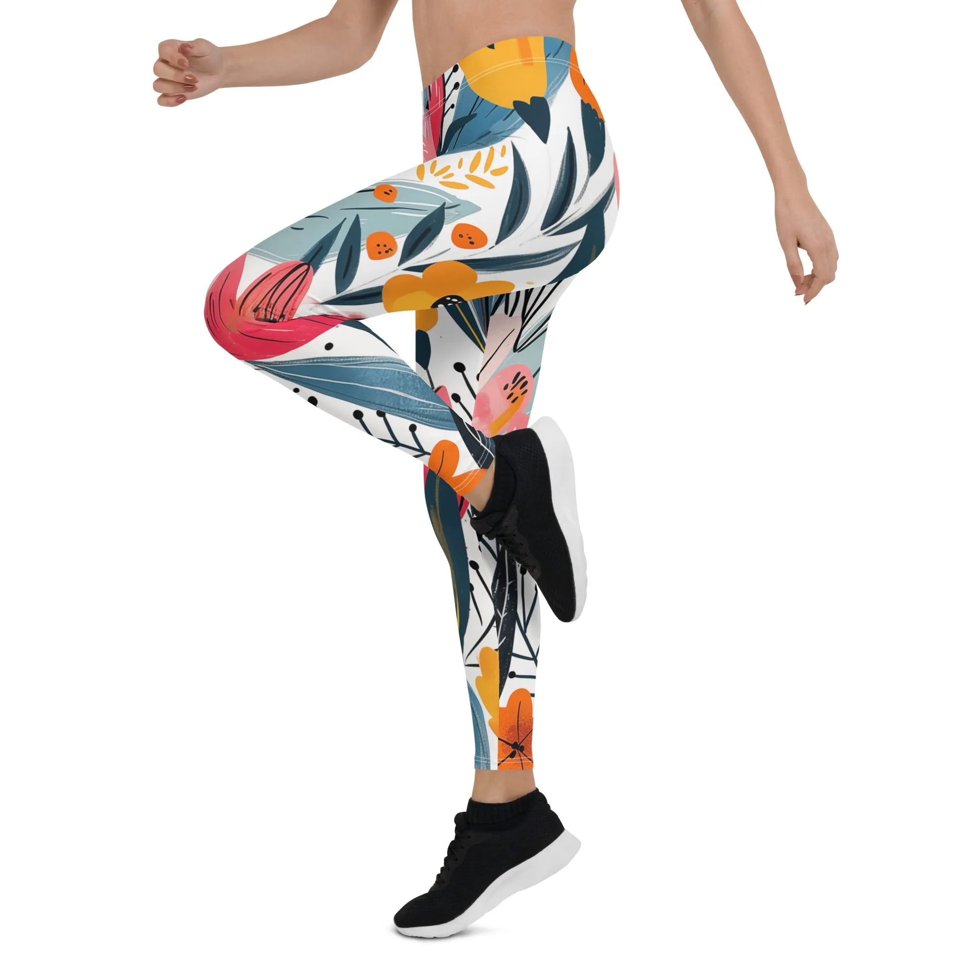 Cool Tropical Big Flowery Leggings