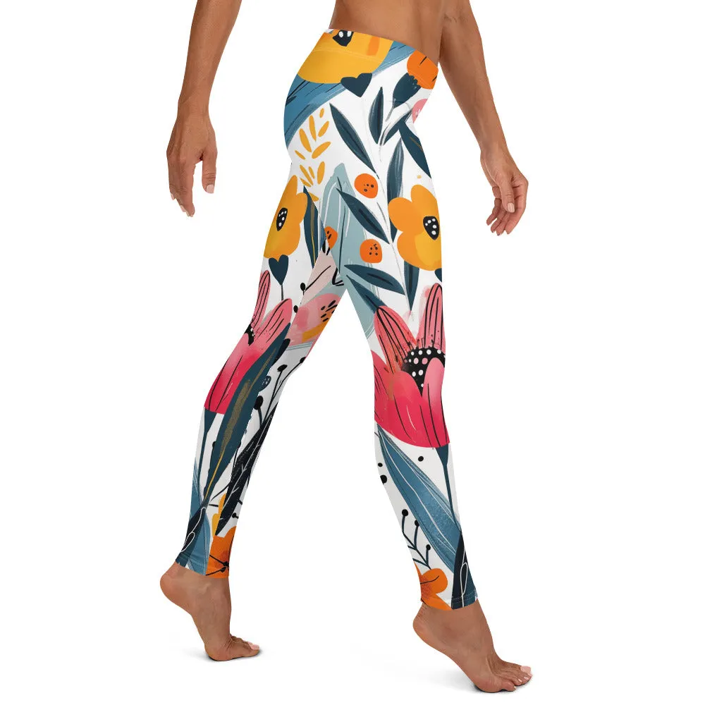 Cool Tropical Big Flowery Leggings