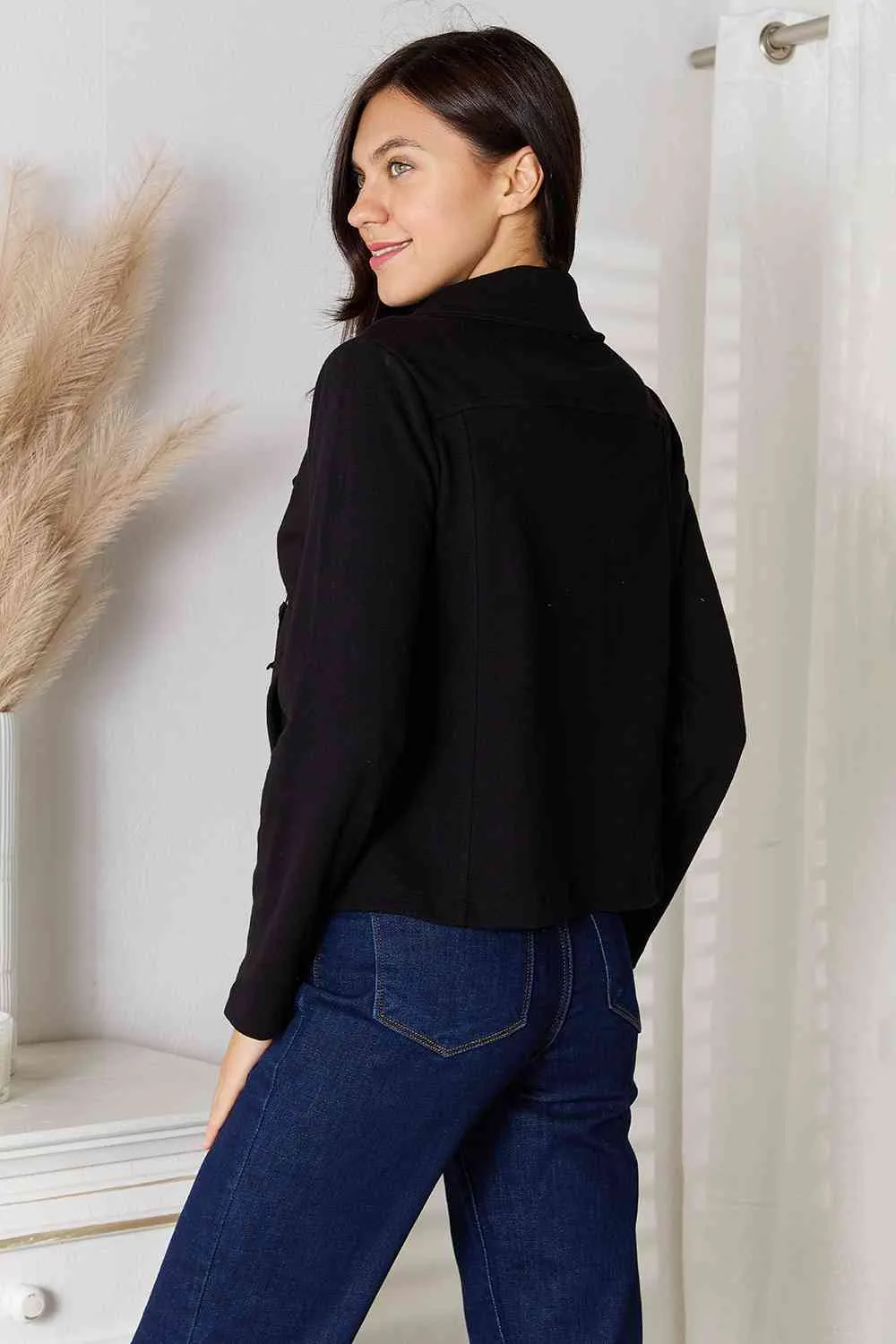 Culture Code Black Asymmetrical Zip Up Jacket