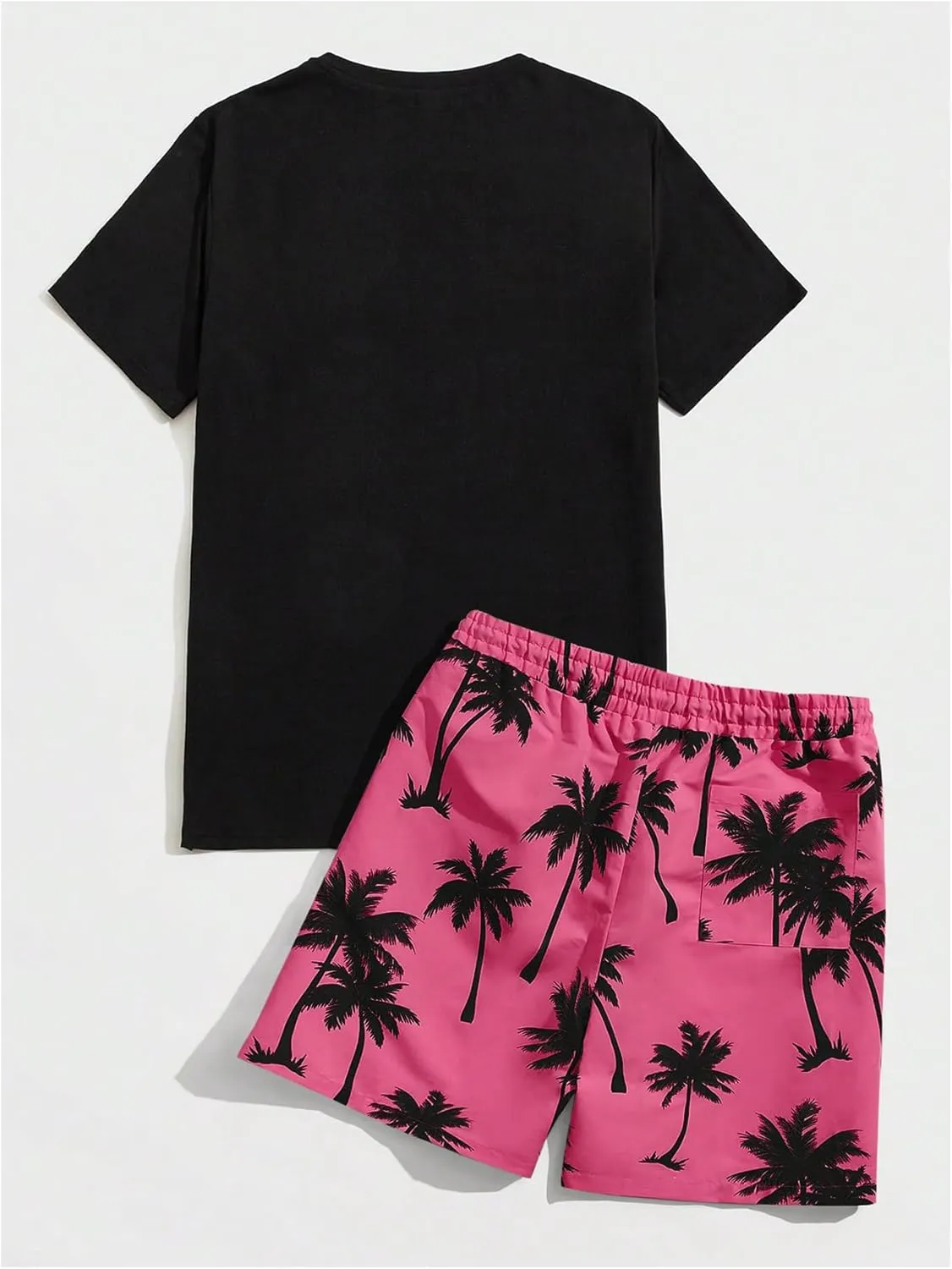 Floerns Men's Shirt and Shorts 2 Piece Sets Graphic Print Beach Outfits
