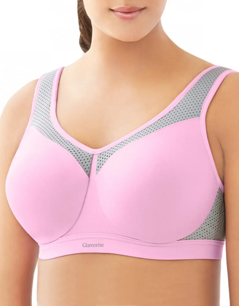 Glamorise Sport Underwire High Impact Bra Pink/Grey - 9066