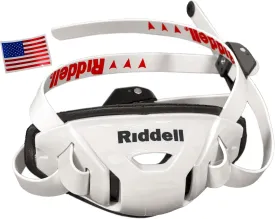 Green Gridiron Riddell SpeedFlex Hard Cup Cam-Loc Chinstrap   Chrome US Flag Helmet Decal (Medium, White)