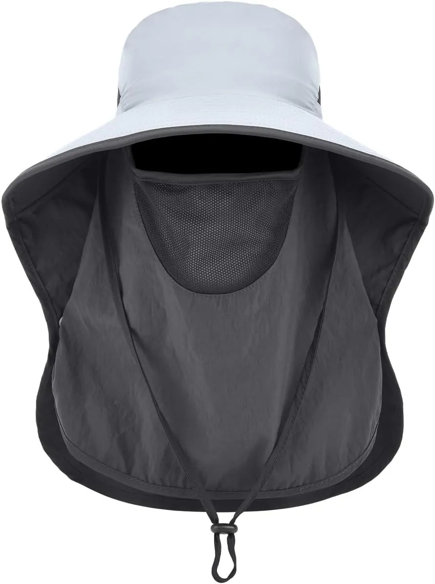 LCZTN UPF 50  Sun Protection Cap Wide Brim Fishing Hat with Face & Neck Flap