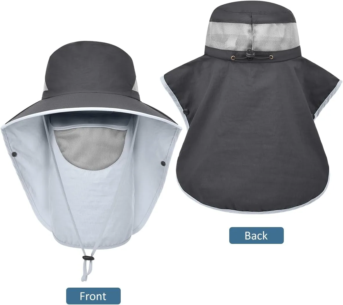 LCZTN UPF 50  Sun Protection Cap Wide Brim Fishing Hat with Face & Neck Flap