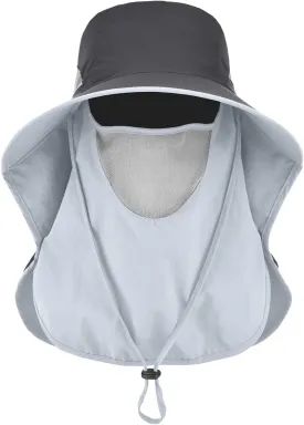 LCZTN UPF 50  Sun Protection Cap Wide Brim Fishing Hat with Face & Neck Flap